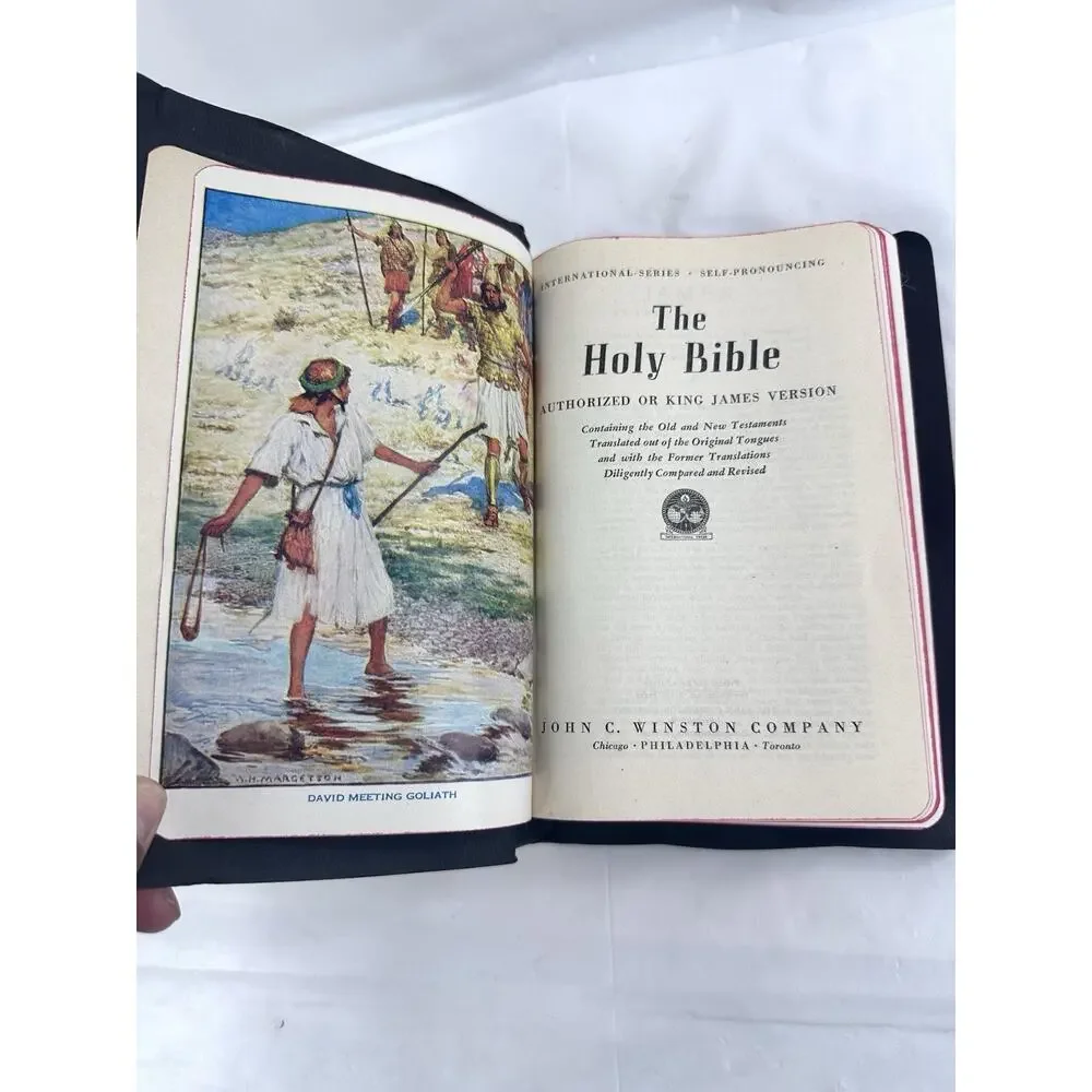 Holy Bible Self Pronouncing King James Version Robert Hatfield Yapp Edging